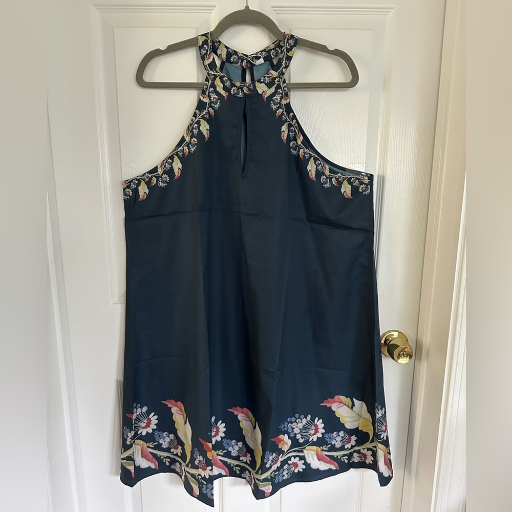 Floral Halter Dress in Navy Size XXL